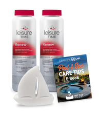 Load image into Gallery viewer, Leisure Time Renew Spa Shock-Oxidizer 2.2lb (2 Pack) with ScumBoat &amp; Hot Tub Care E-Book
