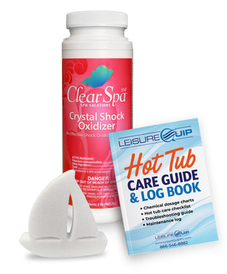 Clear Spa Crystal Shock Oxidizer for hot tub with ScumBoat and hot tub log book