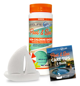 LeisureQuip Pool & Spa Non-Chlorine Shock Oxidizer 35oz with ScumBoat and E-Book for Swimming Pools & Hot Tubs